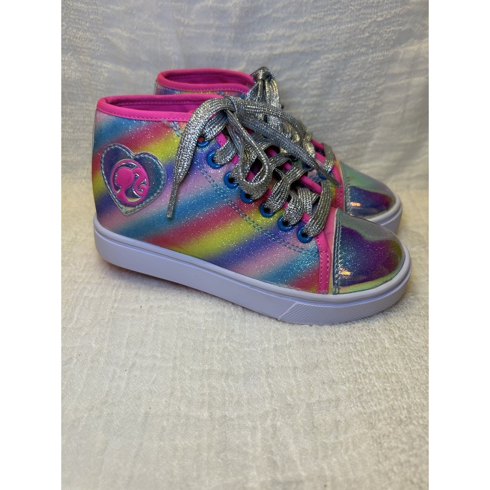 Heelys Veloz‎ Barbe Kids US Youth 13C Pink Cyan Silver Toe Rollerskate Shoes